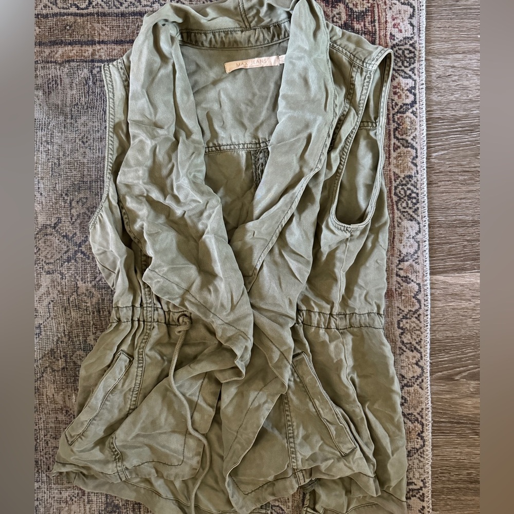 Green chambray vest
